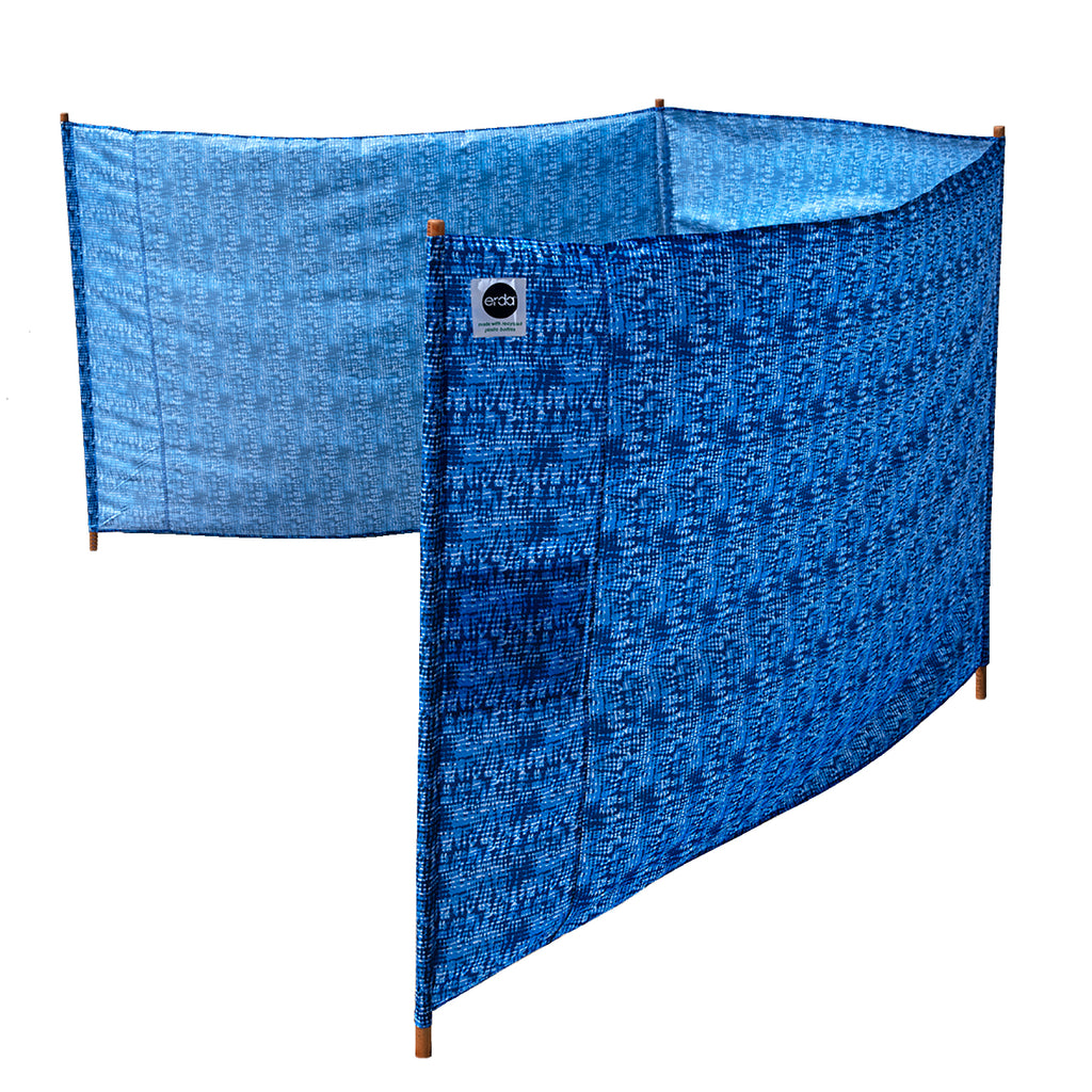 Tide-Dye Elite Beach Recycled Polyester Rip-Stop Extra Tall 42" Lightweight Windscreen, Privacy Screen, Wind Blocker, Free Matching Shoulder Bag (MAHOGANY WOOD POLES)