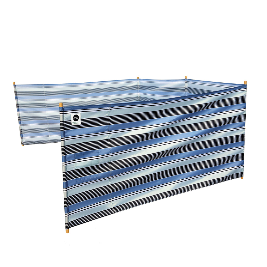 Surf Stripe Pro Beach Recycled Polyester Rip-Stop 20 ft Lightweight Windscreen, Privacy Screen, Wind Blocker, Free Matching Shoulder Bag