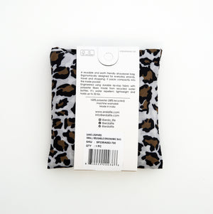 Sand Leopard Small Reusable Ergonomic Bag, Shopping Bag, Grocery Tote, Travel Bag