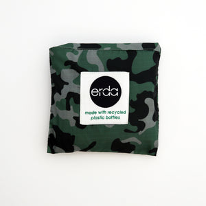 Forest Camo Small Reusable Ergonomic Bag, Shopping Bag, Grocery Tote, Travel Bag