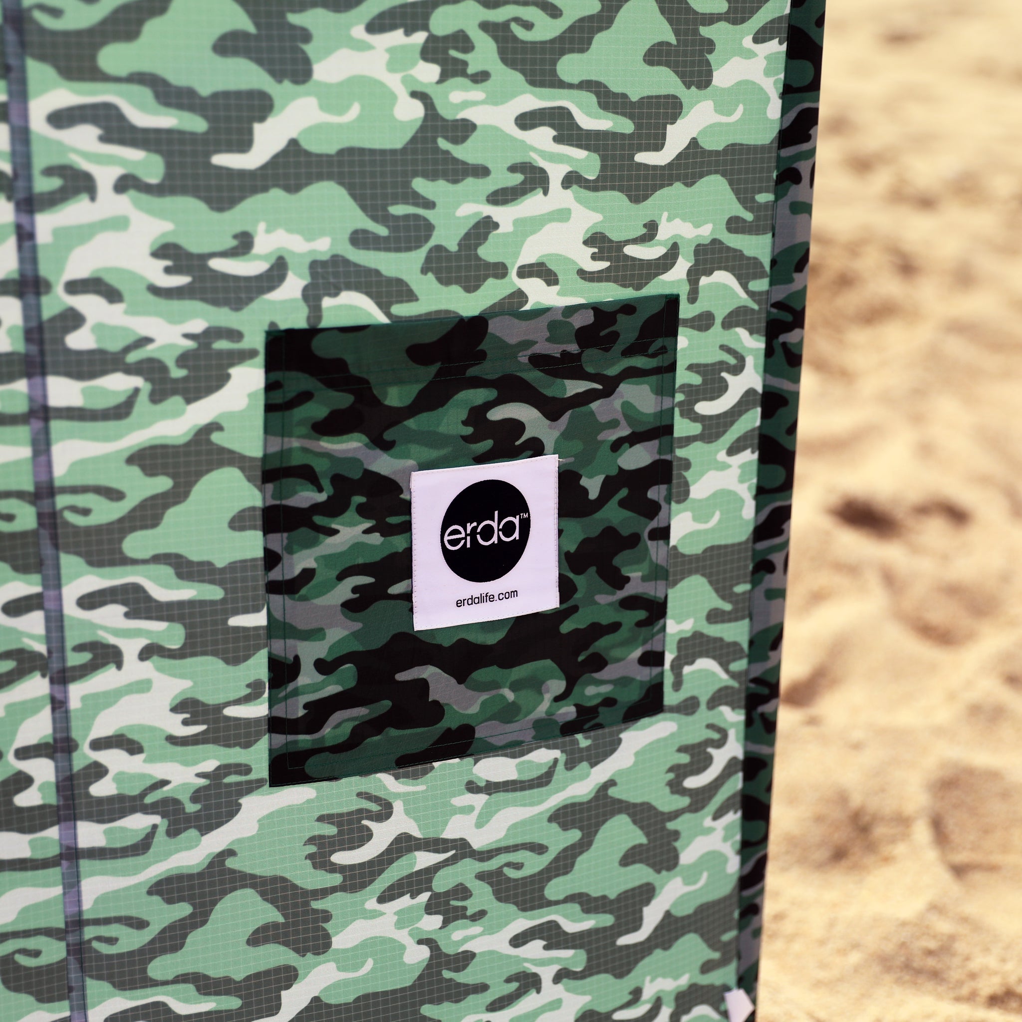 Forest Camo Pro Beach Recycled Polyester Rip-Stop 20 ft Lightweight Windscreen, Privacy Screen, Wind Blocker, Free Matching Shoulder Bag