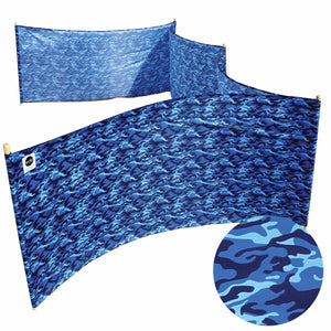 Ocean Camo Pro Beach Recycled Polyester Rip-Stop 20 ft Lightweight Windscreen, Privacy Screen, Wind Blocker, Free Matching Shoulder Bag