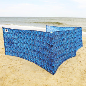 Tide Dye Pro Beach Recycled Polyester Rip-Stop 20 ft Lightweight Windscreen, Privacy Screen, Wind Blocker, Free Matching Shoulder Bag (NEW MAHOGANY WOOD POLES)