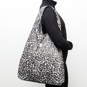 Sand Leopard Small Reusable Ergonomic Bag, Shopping Bag, Grocery Tote, Travel Bag